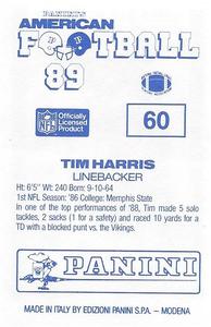 1989 Panini Stickers (UK) #60 Tim Harris Back