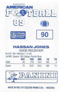 1989 Panini Stickers (UK) #90 Hassan Jones Back
