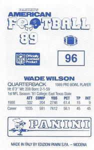 1989 Panini Stickers (UK) #96 Wade Wilson Back
