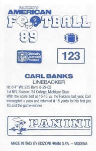 1989 Panini Stickers (UK) #123 Carl Banks Back