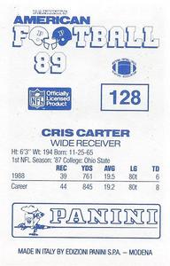 1989 Panini Stickers (UK) #128 Cris Carter Back