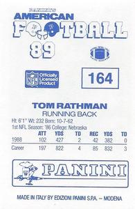 1989 Panini Stickers (UK) #164 Tom Rathman Back