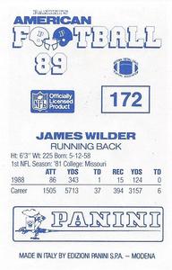 1989 Panini Stickers (UK) #172 James Wilder Back