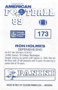 1989 Panini Stickers (UK) #173 Ron Holmes Back