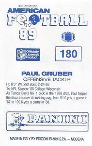 1989 Panini Stickers (UK) #180 Paul Gruber Back