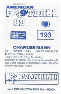 1989 Panini Stickers (UK) #193 Charles Mann Back
