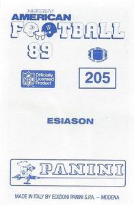 1989 Panini Stickers (UK) #205 Boomer Esiason Back