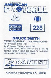 1989 Panini Stickers (UK) #228 Bruce Smith Back