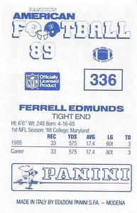 1989 Panini Stickers (UK) #336 Ferrell Edmunds Back