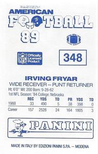 1989 Panini Stickers (UK) #348 Irving Fryar Back