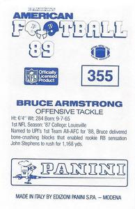 1989 Panini Stickers (UK) #355 Bruce Armstrong Back
