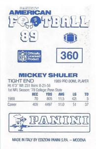 1989 Panini Stickers (UK) #360 Mickey Shuler Back
