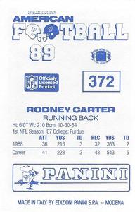 1989 Panini Stickers (UK) #372 Rodney Carter Back