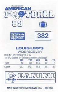 1989 Panini Stickers (UK) #382 Louis Lipps Back