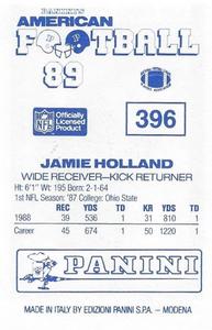 1989 Panini Stickers (UK) #396 Jamie Holland Back