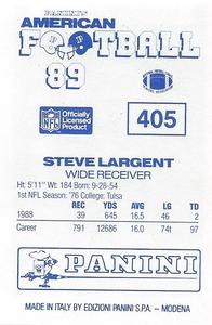 1989 Panini Stickers (UK) #405 Steve Largent Back