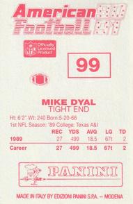 1990 Panini Stickers (UK) #99 Mike Dyal Back