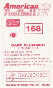 1990 Panini Stickers (UK) #168 Gary Plummer Back