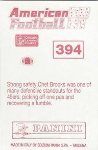 1990 Panini Stickers (UK) #394 SB XXIV Action Chet Brooks Back