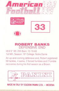 1990 Panini Stickers (UK) #33 Robert Banks Back