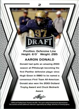 2014 Leaf Draft #2 Aaron Donald Back