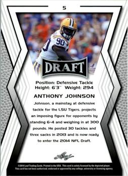 2014 Leaf Draft #5 Anthony Johnson Back