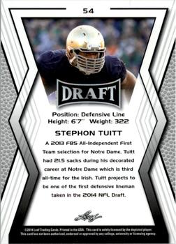 2014 Leaf Draft #54 Stephon Tuitt Back