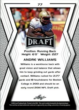 2014 Leaf Draft #77 Andre Williams Back