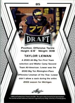 2014 Leaf Draft #85 Taylor Lewan Back