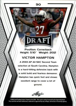 2014 Leaf Draft #90 Victor Hampton Back