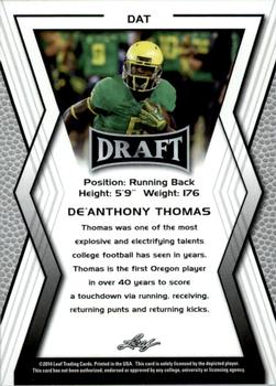 2014 Leaf Draft #DAT De'anthony Thomas Back