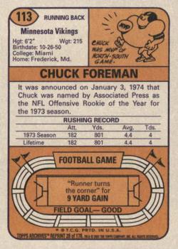 2001 Topps Archives #28 Chuck Foreman Back