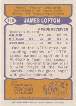 2001 Topps Archives #39 James Lofton Back