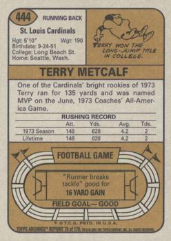 2001 Topps Archives #76 Terry Metcalf Back