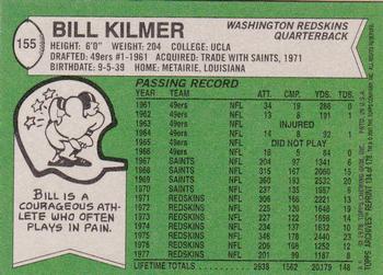 2001 Topps Archives #134 Bill Kilmer Back