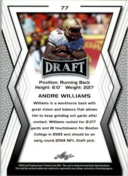 2014 Leaf Draft - Gold #77 Andre Williams Back