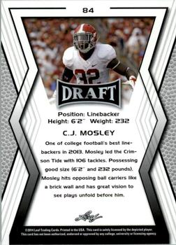 2014 Leaf Draft - Gold #84 C.J. Mosley Back