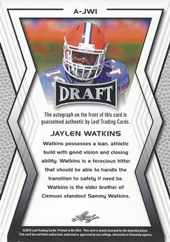 2014 Leaf Draft - Autographs #A-JW1 Jaylen Watkins Back