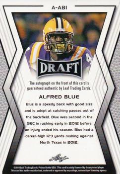 2014 Leaf Draft - Autographs Gold #AAB1 Alfred Blue Back