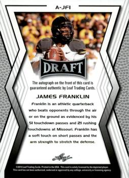 2014 Leaf Draft - Autographs Gold #AJF1 James Franklin Back