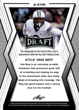 2014 Leaf Draft - Autographs Gold #AKVN Kyle Van Noy Back