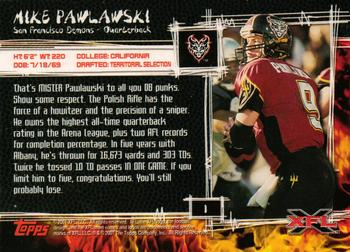 2001 Topps XFL #1 Mike Pawlawski Back