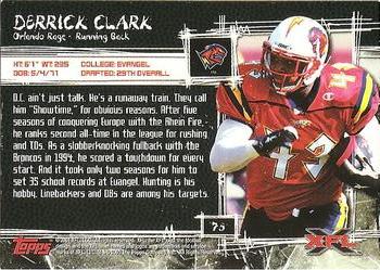 2001 Topps XFL #75 Derrick Clark Back