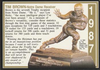 1991 Heisman Collection I #53 Tim Brown Back