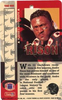 1994 Pro Tags #TAG 010 Andre Rison Back