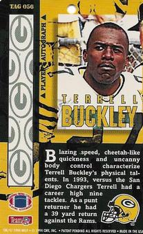 1994 Pro Tags #TAG 056 Terrell Buckley Back