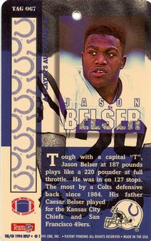 1994 Pro Tags #TAG 067 Jason Belser Back