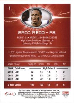 2013 SAGE HIT - Red #1 Eric Reid Back