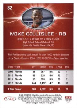 2013 SAGE HIT - Red #32 Mike Gillislee Back