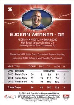2013 SAGE HIT - Red #35 Bjoern Werner Back